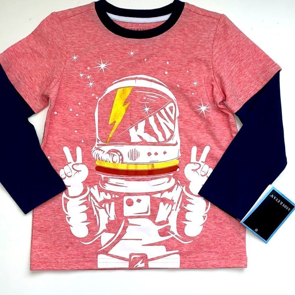 - Andy & Evan spaceman long sleeve tee 3T boy NEW
